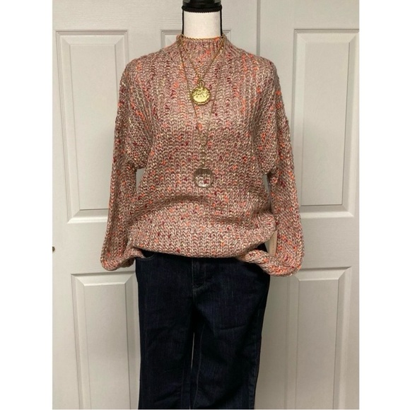 NWT Laura Ashley Long sleeved mock neck sweater. Multi colored. Size Medium. - Picture 12 of 16